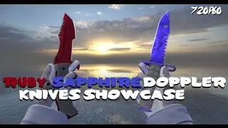 CS:GO - Sapphire and Ruby Doppler Knife Showcase! [720p60]