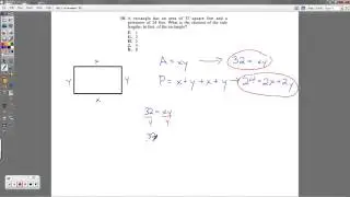 ACT Question #10 - Systems of Equations with Area and Perimeter