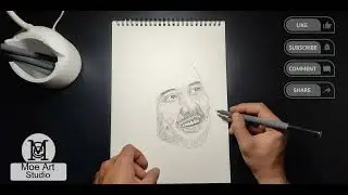 Drawing sketch Chicco Jerikho using pen By Moe Art Studio