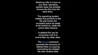 Linux Security - Secure your file and delete it permanently. 