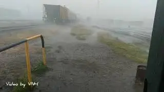 Светопредставление в Печоре. Ливень с грозой! Шквалистый ветер. 9.07.2021