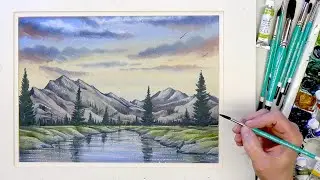 Watercolour Secrets. Paint A Landscape With Lake & Mountains