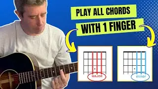 This is super easy! - Play ALL chords with ONE finger (even F or Bm)