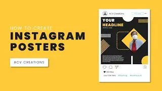 How to Create Modern Instagram Posters Design - Illustrator | Modern Posters | ACV Creation | Design