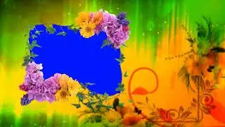 Blue Background and Falling Hearts Wedding Frame Background Video