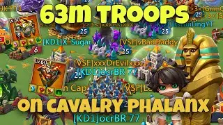 Lords Mobile - KD1+E*W EMPEROR FAMILY VS CAVALRY PHALANX CASTLE. 63M TROOPS. WE MADE HIM QUIT