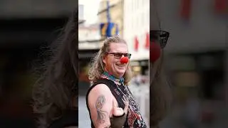 Red Nose Day with Jason on Bourke St. #peoplephotography #strangerphotography #rednoseday