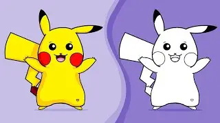 1.How to Draw Pikachu Cute step by step Easy in MS Paint #mspaintcutedrawings #mspaintcartoon