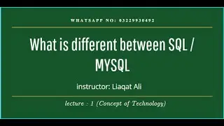 SQL Vs MYSQL | what is difference between SQL AND MYSQL| in Urdu 1