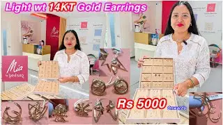 14KT light weight gold earrings from Mia by Tanishq | 14KT Gold Earrings | Earrings