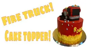 Fire truck cake topper/camión de bomberos topper 🚒