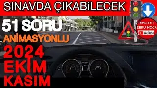 2024 EHLİYET EKİM KASIM SINAV SORULARI/ EHLİYET SINAV SORULARI 2024 