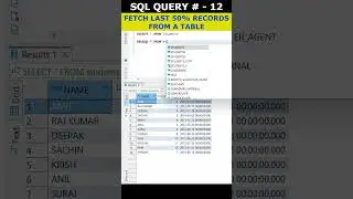 SQL Query: Last 50% Records From a Table🔥#oracle #sqlqueries