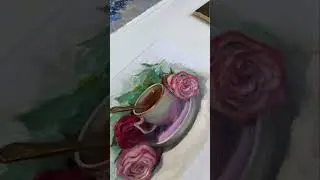 Покрытие лаком картин маслом #пейзажмаслом #натюрмортмаслом