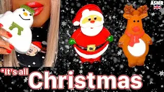 ASMR EATING Christmas Snowman Santa Reindeer Gummies & Marshmallows Mukbang