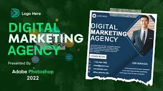 How to Design a Digital Marketing Social Media Banner in Photoshop | Adobe Photoshop Tutorial