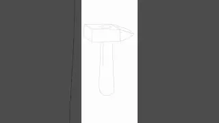 How to draw a hammer step by step