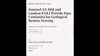 Sentinel-2A MSI and Landsat 8 OLI Provide Data Continuity for Geological Remote Sensi... | RTCL.TV