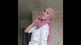 Пов'яжемо шифоновий палантин - можна повторити з будь-якої матерії. Chiffon turban tutorial