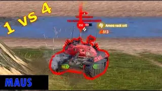 Maus (1vs4) #вотблиц #wotblitz #shortswotb #shortswotblitz
