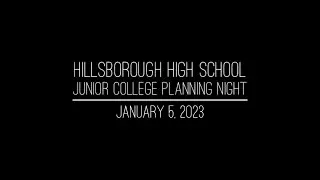 HHS Junior College Planning Night,  January 5, 2023