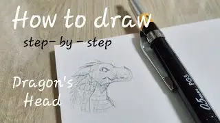How to draw a dragon head step by step tutorial