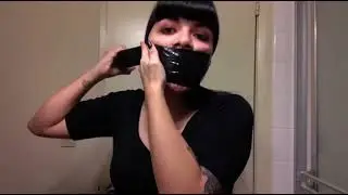 Girl gags herself 2