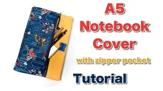 A5 Notebook cover PDF pattern with zipper pocket/ Journal Cover/ Book Cover