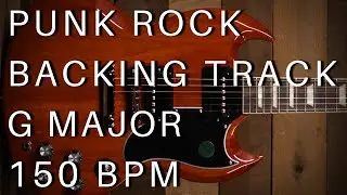 Punk Rock Guitar Backing Track | G Major (150 bpm)