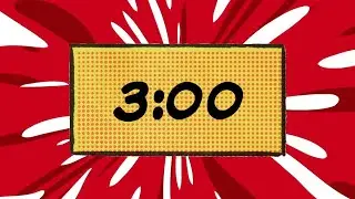 3  Minute Comic Book Style Countdown Timer, Super Hero Music 🎵