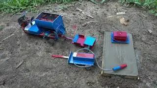 How To Make A Machine Made Of Concrete | With Vibrator, Small Tricycle Cement Mixer Works well