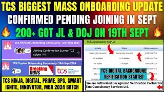 TCS CONFIRMED REMAINING CANDIDATES ONBOARDING IN SEPTEMBER | NEW JOINING DATE OUT | FILL BGC PROCESS