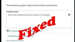 how to fix one or more network protocols are missing on windows 10- sockets registry entries missing