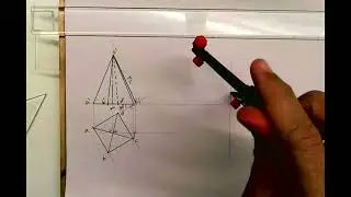 Projection of solids with development Square pyramid