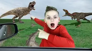 Crazy Dinosaurs in my park Battle in real life Динозавры против МЕНЯ T Rex