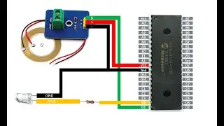 How to detect vibrations/knock with piezoelectric sensor using PIC16F877A microcontroller.