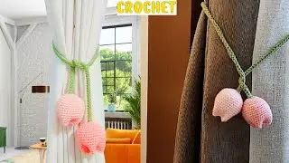 Crochet Tulip Creative Window Curtain Tieback