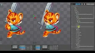 Tiger cut-out tutorial rig in Spine Speed tutorial