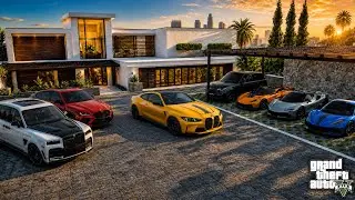 💰 Billionaire Franklin's Luxury Vinewood Mansion Tour 😱| GTA 5 Real Life Mod 4K
