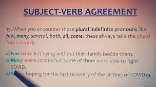 Subject Verb Agreement Rule No. 15 Plural Indefinite Pronouns