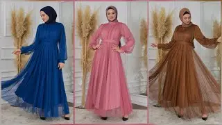 Muhteşem Tesettür Abiye Modelleri 2021 yeni sezon Poplin Moda Düğün Abiyeleri Part 7