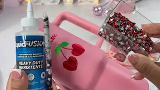 ASMR: Decorando mi Termo con Cristales | Tutorial de Cherries con Piedrería 💎✨
