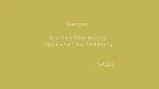 Examples of Software Testing Techniques || Boundary Value Analysis | Equivalence Class Partitioning