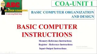 COMPUTER  INSTRUCTIONS IN COMPUTER ARCHITECTURE