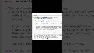 Python Externally-Managed Environments 