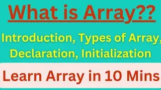 Array in C in Hindi Introduction, Types of Array, Declaration, Initialization #ctutorials