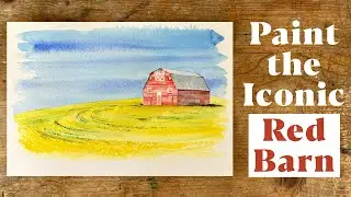 Painting a Red Barn in Watercolor - Step by Step Tutorial!