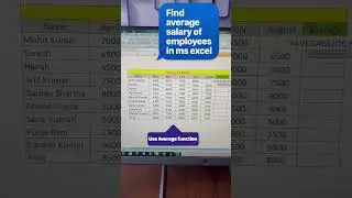 Find Average in MS Excel #excel #trending #computer #excelclasses #exceltutorial #shorts