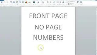Page number with no number on the cover page
