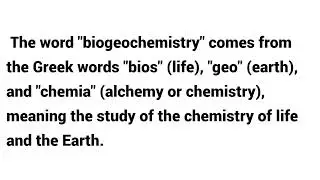 What is etymology of  Biogeochemistry  ?